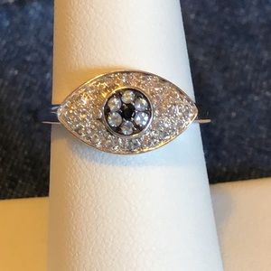 RARITIES BLUE & WHITE DIAMOND EVIL EYE RING